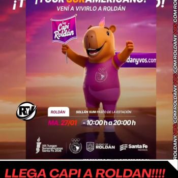 Hoy llega "Capi" a Roldán que será sede de la activación de los juegos Suramericanos